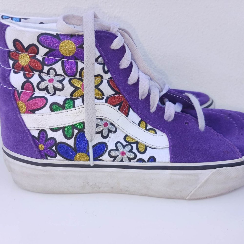 Vans Mens 7.5 Women's Size 9 Purple Rose Skater Board laced Shoes - Picture 5 of 11